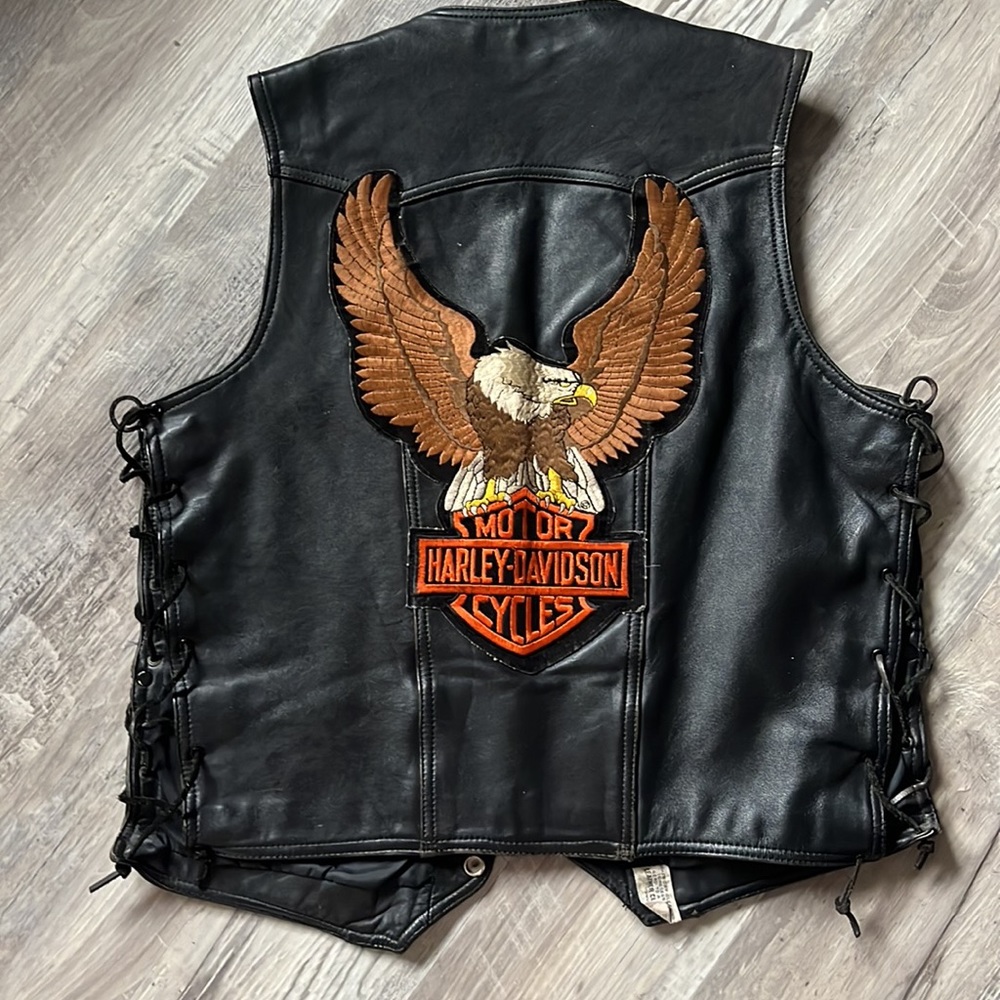 Harley-Davidson Black Vest with Eagle and Logo